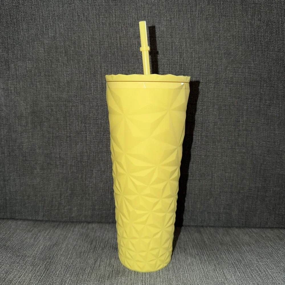Starbucks Tumbler 24oz Summer 2025 Yellow Geometric‎ Cold Cup New